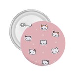 Cute Cat Cartoon Doodle Seamless Pink Pattern 2.25  Buttons Front