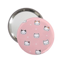 Cute Cat Cartoon Doodle Seamless Pink Pattern 2 25  Handbag Mirrors by Grandong