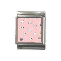 Cute Cat Cartoon Doodle Seamless Pink Pattern Italian Charm (13mm) by Grandong