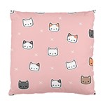 Cute Cat Cartoon Doodle Seamless Pink Pattern Standard Cushion Case (One Side) Front