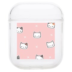 Cute Cat Cartoon Doodle Seamless Pink Pattern Airpods 1/2 Case by Grandong