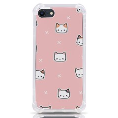 Cute Cat Cartoon Doodle Seamless Pink Pattern Iphone Se by Grandong