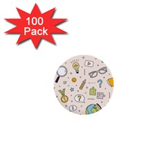 Quiz Backgrounds Ans Seamless 1  Mini Buttons (100 Pack)  by Grandong