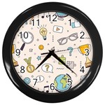 Quiz Backgrounds Ans Seamless Wall Clock (Black) Front