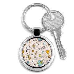 Quiz Backgrounds Ans Seamless Key Chain (round) by Grandong