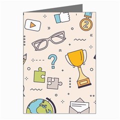 Quiz Backgrounds Ans Seamless Greeting Cards (pkg Of 8) by Grandong