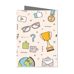 Quiz Backgrounds Ans Seamless Mini Greeting Cards (pkg Of 8) by Grandong