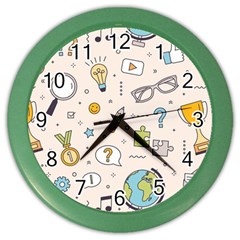 Quiz Backgrounds Ans Seamless Color Wall Clock by Grandong