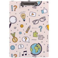 Quiz Backgrounds Ans Seamless A4 Acrylic Clipboard by Grandong