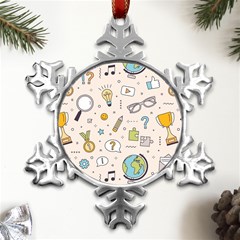 Quiz Backgrounds Ans Seamless Metal Small Snowflake Ornament by Grandong