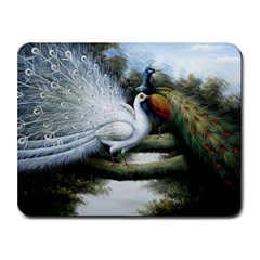 Canvas Oil Painting Two Peacock Small Mousepad by Grandong