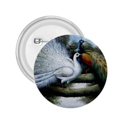 Canvas Oil Painting Two Peacock 2 25  Buttons by Grandong