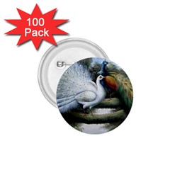 Canvas Oil Painting Two Peacock 1 75  Buttons (100 Pack)  by Grandong