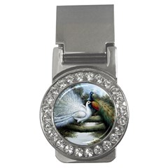 Canvas Oil Painting Two Peacock Money Clips (cz)  by Grandong