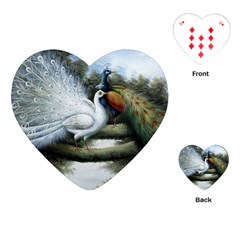 Canvas Oil Painting Two Peacock Playing Cards Single Design (heart) by Grandong