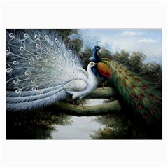 Canvas Oil Painting Two Peacock Large Glasses Cloth by Grandong