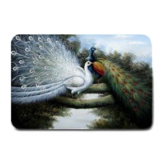 Canvas Oil Painting Two Peacock Plate Mats by Grandong