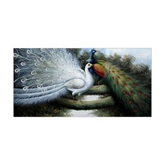 Canvas Oil Painting Two Peacock Yoga Headband by Grandong