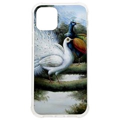 Canvas Oil Painting Two Peacock Iphone 12/12 Pro Tpu Uv Print Case by Grandong