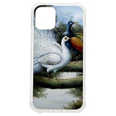 Canvas Oil Painting Two Peacock Iphone 12 Mini Tpu Uv Print Case	 by Grandong