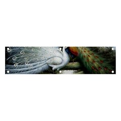 Canvas Oil Painting Two Peacock Banner And Sign 4  X 1  by Grandong