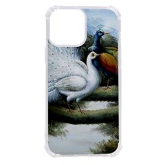 Canvas Oil Painting Two Peacock Iphone 13 Pro Max Tpu Uv Print Case