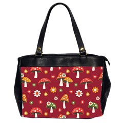 Woodland Mushroom And Daisy Seamless Pattern Oversize Office Handbag (2 Sides) by Grandong