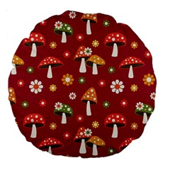 Woodland Mushroom And Daisy Seamless Pattern Large 18  Premium Round Cushions by Grandong