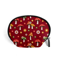 Woodland Mushroom And Daisy Seamless Pattern Accessory Pouch (small) by Grandong