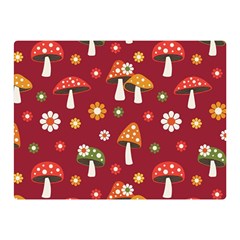 Woodland Mushroom And Daisy Seamless Pattern Two Sides Premium Plush Fleece Blanket (mini) by Grandong