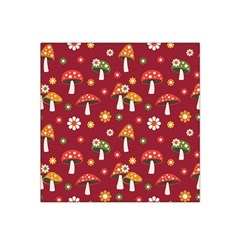 Woodland Mushroom And Daisy Seamless Pattern Satin Bandana Scarf 22  X 22  by Grandong