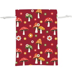 Woodland Mushroom And Daisy Seamless Pattern Lightweight Drawstring Pouch (xl) by Grandong