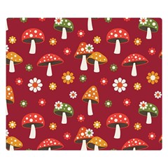 Woodland Mushroom And Daisy Seamless Pattern Premium Plush Fleece Blanket (small) by Grandong