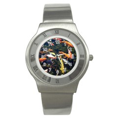 Koi Pond 3d Fish Stainless Steel Watch by Grandong