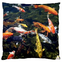 Koi Pond 3d Fish Large Cushion Case (one Side) by Grandong