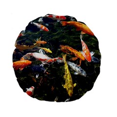 Koi Pond 3d Fish Standard 15  Premium Flano Round Cushions by Grandong