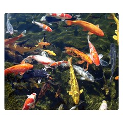 Koi Pond 3d Fish Two Sides Premium Plush Fleece Blanket (small) by Grandong