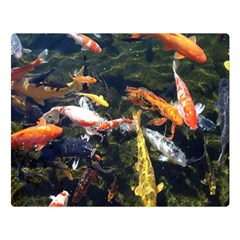 Koi Pond 3d Fish Two Sides Premium Plush Fleece Blanket (large) by Grandong