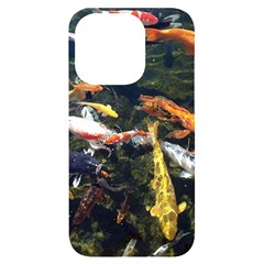 Koi Pond 3d Fish Iphone 14 Pro Black Uv Print Case by Grandong