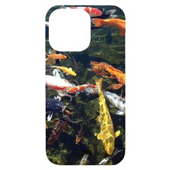 Koi Pond 3d Fish Iphone 14 Pro Max Black Uv Print Case by Grandong