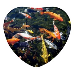 Koi Pond 3d Fish Heart Glass Fridge Magnet (4 Pack) by Grandong