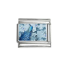 Chinese Style 3d Embossed Blue Peacock Oil Painting Italian Charm (9mm) by Grandong