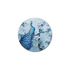 Chinese Style 3d Embossed Blue Peacock Oil Painting Golf Ball Marker (10 Pack) by Grandong