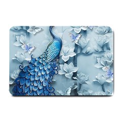 Chinese Style 3d Embossed Blue Peacock Oil Painting Small Doormat by Grandong