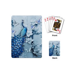 Chinese Style 3d Embossed Blue Peacock Oil Painting Playing Cards Single Design (mini) by Grandong