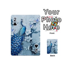 Chinese Style 3d Embossed Blue Peacock Oil Painting Playing Cards 54 Designs (mini) by Grandong