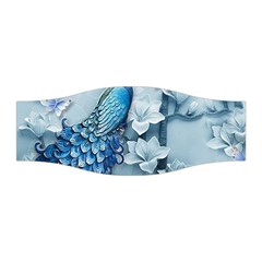 Chinese Style 3d Embossed Blue Peacock Oil Painting Stretchable Headband by Grandong