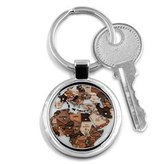 3d Vintage World Map Key Chain (round) by Grandong