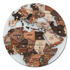 3d Vintage World Map Magnet 5  (round) by Grandong