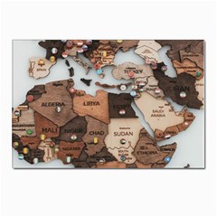 3d Vintage World Map Postcards 5  X 7  (pkg Of 10) by Grandong